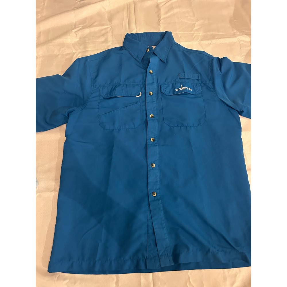 Habit Fishing Shirt Mens XL Blue Good Short Sleeve Ventilated Button Up Pockets